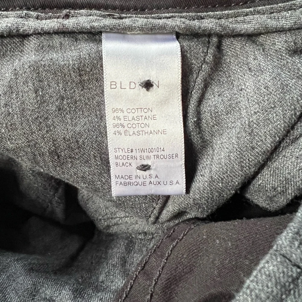 BLDWN‎ Men’s Modern Slim Solid Black Trouser Pants Size 30 NWT